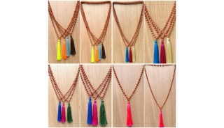 natural rudraksha bead tassels necklace multiple color wholesale price